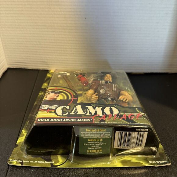 VTG 1999 WWF WWE Road Dogg Jesse James Camo Carnage Jakks Wrestling Figure MOC - Picture 6 of 7